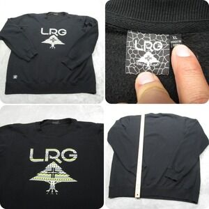 LRG Sweatshirt Mens XL Black Logo Graphic Soft Fleece‎ Crewneck Pullover Casual
